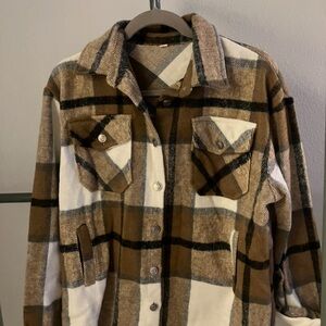 Plaid Button-Up Jacket/Shacket